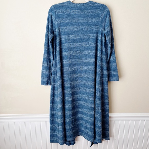 LuLaRoe | Sarah Cardigan Sweater Striped Long Length Pockets Blue Small - Picture 3 of 5